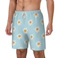thumbnail image 2 of Uemuo Daisies Flowers Pattern Mens Swim Trunks Quick Dry Board Shorts with Mesh Lining, Stretch Beach Shorts Quick Dry No-Chafing Board Shorts-Small, 2 of 9