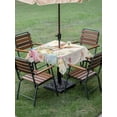 thumbnail image 3 of Outdoor Tablecloth with Umbrella Hole and Zipper, Easter Square Table Cloth 54x54 Inch Waterproof Tablecloth, Pastoral Spring Bunny Eggs Botanical Flowers Leaf Picnic Table Cover for Patio Camping, 3 of 7