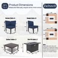 thumbnail image 4 of Kullavik Aluminum Patio Furniture Set,15 Pieces Modern Outdoor Conversation Set w/43in Gas Fire Pit Table, Outdoor Metal Sectional Sofa with 55000 BTU Propane Fire Pit,Navy Blue, 4 of 7