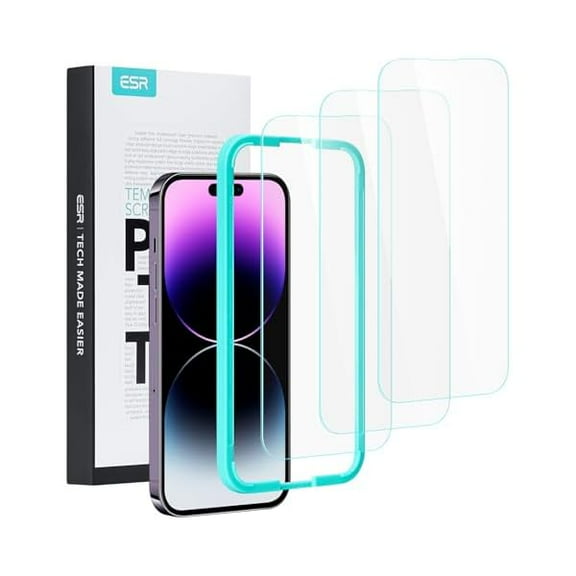 lulufa 3 Pack for iPhone 14 Pro Max Screen Protector, [9H Hardness] [Military Grade Shatterproof] Tempered Glass Film with Easy Installation Tool, HD Clear, Scratch Resistant