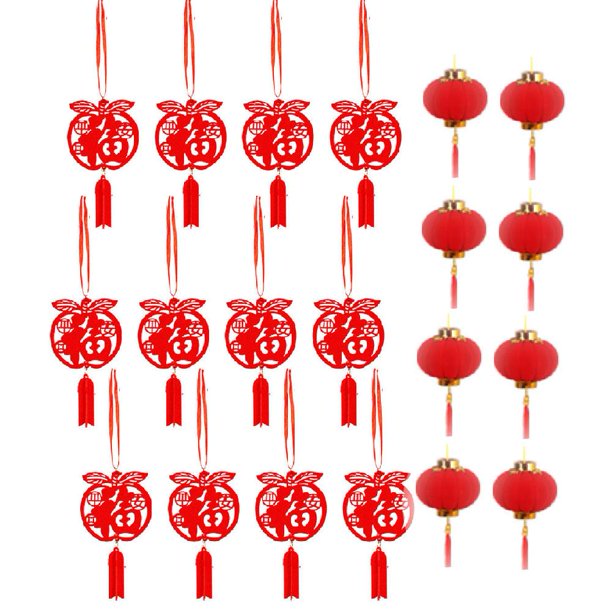 SGACAI Pequeños adornos de faroles rojos para decoración de hogares u oficinas.