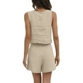 thumbnail image 5 of Wassery  Women Summer 2 Piece Outfits Short Sets Cotton Linen Crop Tank Tops and Shorts Lounge Sweatsuit Set, 5 of 6