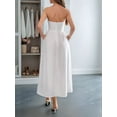 thumbnail image 6 of Women Strapless Tube Maxi Dress Flowy Swing Long Sundress Sleeveless Summer Boho Beach Dress with Pokets White M, 6 of 8