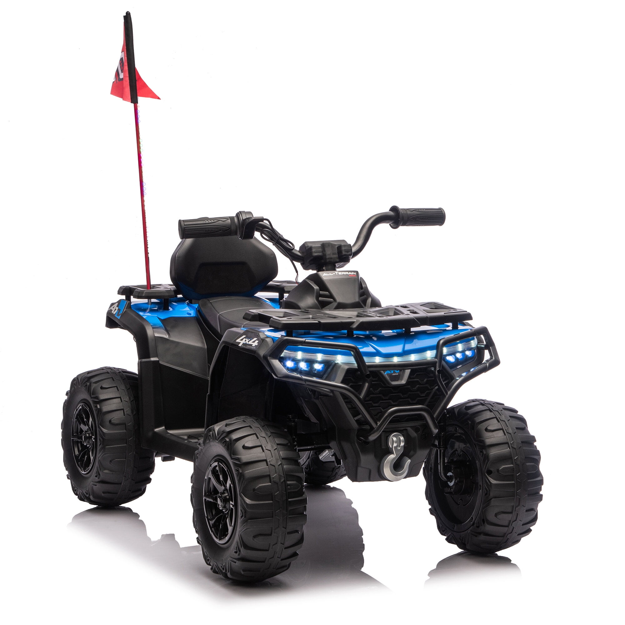 Bikes 24V 160W Electric Ride-On ATV – Realistic Off-Road Design with 2WD,Decorative Flags,On/Off Light Switch,Volume Control W/ Bluetooth,USB Port,Built-in Music & Multi-Color,recommended