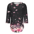 thumbnail image 4 of HAPIMO Women' Plus Size Elegant Pleated Blouses Crew Neck Tees Summer Tops for Women Flower Print Tops Casual Loose Flowy Fashion Clothes Dressy Tunic Multicolor XXL, 4 of 9