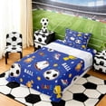 thumbnail image 3 of Erosebridal Blue Soccer Pattern Twin Sheet Sets, Cute Sport Bedding for Boys and Girls, 3-Piece, 1 Flat Sheet, 1 Fitted Sheet and 1 Pillowcase, 3 of 6