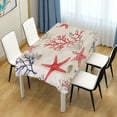 thumbnail image 4 of Yayeee Tablecloths 60" x 90" Rectangle Wrinkle Resistant Party Table Cover, Light Red Starfish, 4 of 8