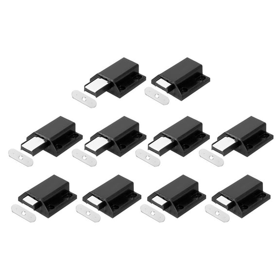 Glass Door Magnetic Touch Catch Latch Closure Plastic Black 10Pack