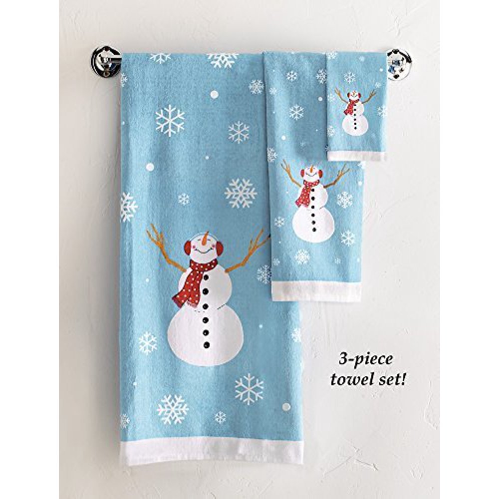 Frosty Snowman Bathroom Towels Set Of 3 by Collections Etc