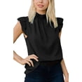 thumbnail image 1 of Hauts pour Femmes Décontractés Manches Courtes à Volants Blouse Tunique Ample, 1 of 6