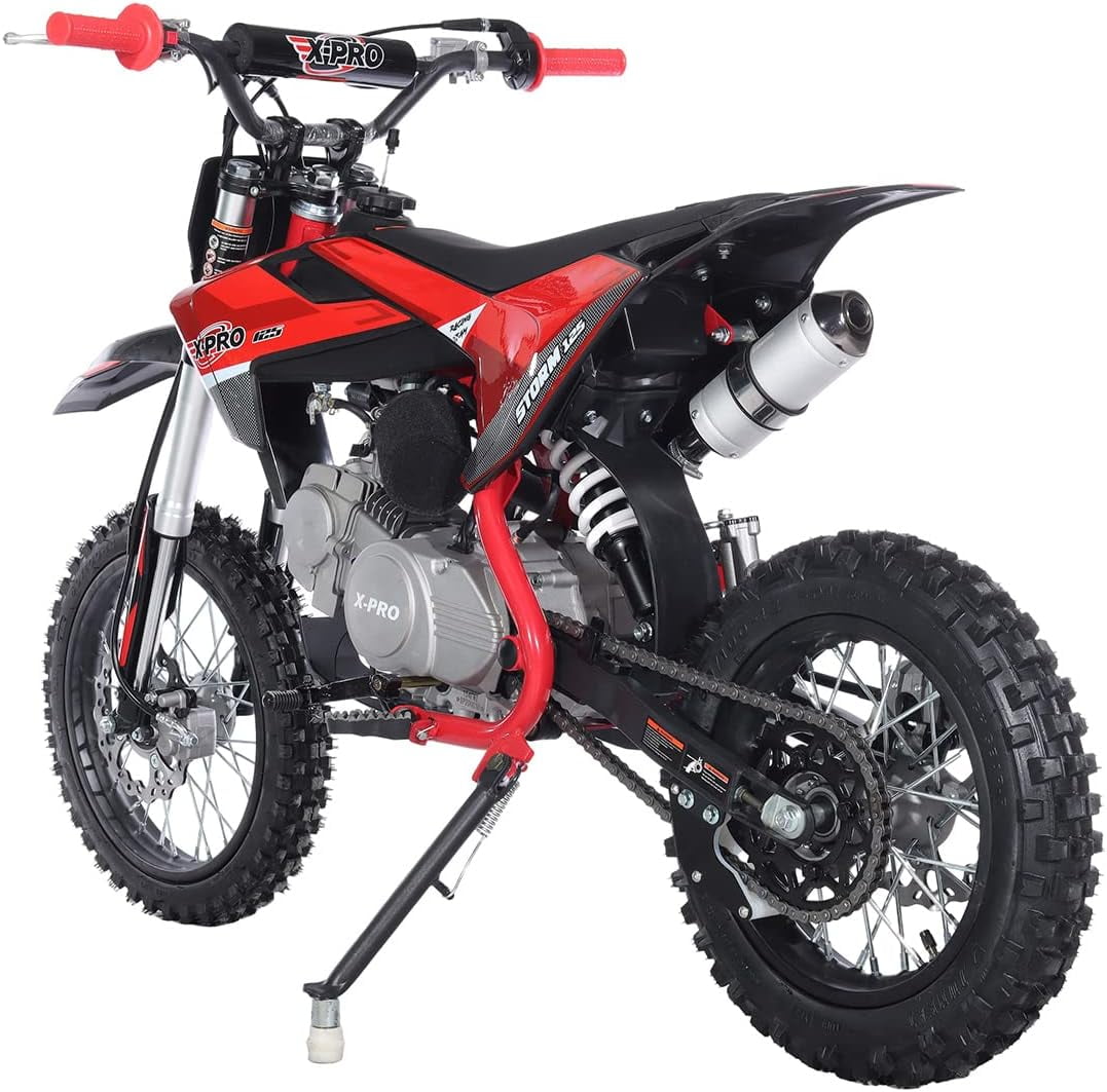 X-Pro Brand New Storm 125cc Dirt Bike with 4-Speed Manual Transmission, Kick Start, Big 14"/12" Tires!