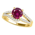thumbnail image 1 of Aonejewelry 1.15 Ct. Created Ruby and Diamond Twin Shank Engagement Ring Crafted In 14k Solid Yellow Gold, 1 of 4