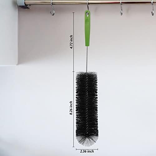 Long Bottle Brush, 12.98 in Bendable Cleaner Brushes for Cleaning Neck Beer Bottles, Wine, Baby Bottles, Water Bottles, Tumblers, Flask, Bird Feeder, Vase, Pipes and Brewing Supplies Black/1Pack