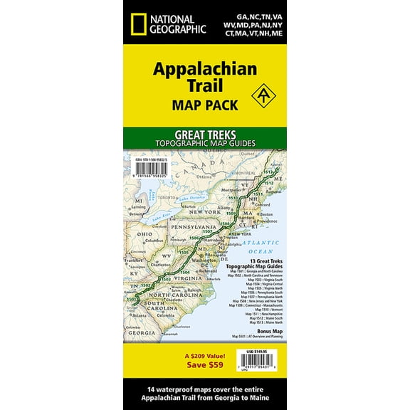 National Geographic Trails Illustrated M Appalachian Trail [Map Pack Bundle], (Paperback)