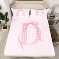 thumbnail image 2 of Erosebridal Initial A to Z Full Sheet Sets, Bowknot D Bedding Full Size, Cartoon Monogrammed Decor 4pcs, 2 of 7