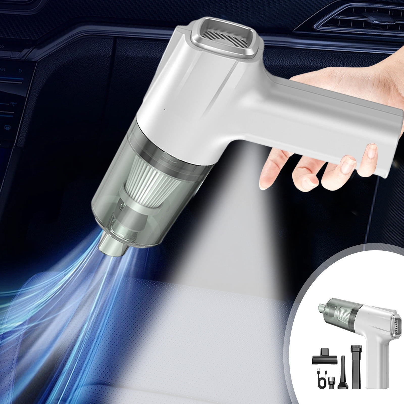 YZEGDCH Floorcare ,Lightweight Mini Vacuum,Wireless Handheld Car Vacuum Cleaner Rechargeable,Strong Suction,3 In1 Buster & Blower & Hand Pump,Dry Use for Car,Keyboard