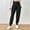 *Black, variant on Women's High Waisted Smocked Waist Jogger Pants,Casual Loose Fit Joggers with Elastic Cuffs Beige,Women's Plus XL