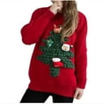 thumbnail image 2 of Aboser Womens Christmas Sweaters Vintage Xmas Tree Print Jumper Tops Warm Casual Holiday Shirts Cozy Long Sleeve Pullover Sweater Tops L, 2 of 5
