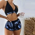 thumbnail image 2 of Tnhcen Women's Leaf Print Bikini Set Two - Piece Swimsuit High Waisted Shorts Spaghetti Strap Adjustable Tie Front Summer Bathing Suit Swimsuits for Women S - XL, 2 of 5