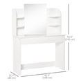 thumbnail image 3 of HOMCOM Vanity Table Makeup Dressing Table w/ Mirror Drawers Shelves White, 3 of 10