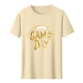 thumbnail image 5 of Gamivast Men's Athletic Shirts & Tees Game Day Gold Glitter Football Crew Neck Short Sleeve Workout Shirts T Shirts Shiny Graphic Print Gym Sportswear, 5 of 5