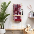 thumbnail image 4 of 5-Tier Blanket Ladder – 4.8 Ft Wall Leaning Quilt Rack, Farmhouse Blanket Storage for Living Room, Bedroom & Bathroom – Rustic Decorative Wooden Towel & Quilt Holder, Easy to Assemble, 4 of 8