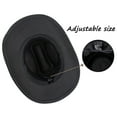 thumbnail image 3 of Western Cowboy Hat for Men Women Classic Roll Up Fedora Hat with Buckle Belt (Hat Circumference 22.4-22.8"), 3 of 7