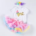 thumbnail image 5 of MUXiin Baby Girl 1st Birthday TuTu Skirt Set Long Sleeve Romper First Easter Smash Cake Outfits Party Dress Set, 5 of 5