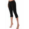 thumbnail image 4 of Jvini Women’s Stretch Denim Capri Jeans  Pull-On Jeggings  with Elastic Waist, Slim Fit Cropped Side Slit Pants 20" Inseam, 4 of 7
