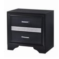 thumbnail image 1 of Benjara BM206512 Nightstand with 2 Drawers & Rhinestone Pull Handles, Black & Silver, 1 of 5