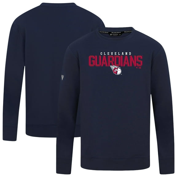 Men's Levelwear  Navy Cleveland Guardians Mandate Carve Tri-Blend Sweatshirt