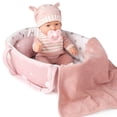 thumbnail image 1 of Enjoyin 12'' Baby Doll Playset with Washable Doll Accessories Includes Carrier Bassinet Bed, Pacifier, Blanket, and Pillow, First Baby Dolls for Toddlers 36 Months and Up, 1 of 5