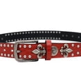 thumbnail image 6 of Punk riveted rock, denim belt, red crocodile pattern embossed PU material Men's belt, punk style denim belt for men and women - the best choice for gifting, Rock Fashion, Edgy Design, Stylish Buckle, 6 of 10