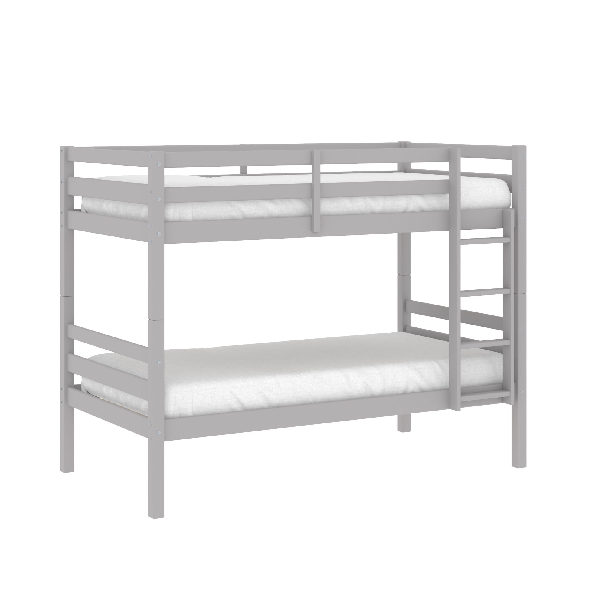 HH2Home Essentials Campbell Wood Twin over Twin Bunk Bed, Gray