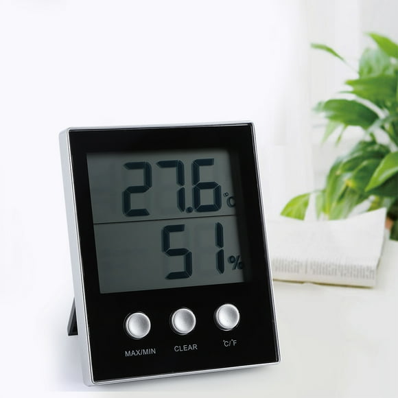 YLSHRF Temperature Gauge, Black Digital Household Temperature Humidity Meter, Temperature Meter For Greenhouse Home Humidity Meter