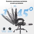 thumbnail image 3 of Gaming Chair, E-Sports Racing Chair, Ergonomic Computer Seat with Footrest and Massage, PU Bonded Leather, Moulded Sponge, 135-Degree Recline, 360-Degree Swivel for Office Gaming, White and Black, 3 of 11