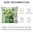 thumbnail image 5 of Nawypu St Patricks Day Pillow Cover Green Shamrock Clover Throw Pillow Covers Buffalo Plaid Mason Jar Flower&amp;Leaves Lumbar Pillow Case Farmhouse Oblong Pillowcase for Patio Chairs Sofa, 5 of 5
