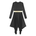 thumbnail image 6 of Zaldita Women Liturgical Praise Dance Dress Long Sleeve Irregular Hem Church Worship Dancewear Black L, 6 of 7
