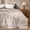 Linen Stripe, variant on Ruvanti Queen Size Cotton Duvet Cover Set - Sky Blue 3 Pieces with Button Closure, 92x96 inches