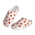 thumbnail image 2 of Fotbe Hand Drawn Strawberry Pattern Women's Fuzzy Curly Fur Memory Foam Loafer Slippers Indoor Outdoor Slippers Winter Home Shoes-46/47, 2 of 7
