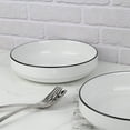 thumbnail image 2 of Mainstays Black Rim Stoneware Solid Pattern Round Meal Bowl, 2 of 5
