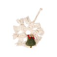 thumbnail image 2 of Tapiz Tejido a Mano para Colgar En El Árbol de Navidad | Decoración de Pared con Campanas y Copos de Nieve | Decoración Navideña | Lana Blanca para Tejer | 27 X 10 Cm | 20 G | Hogar y Oficina, 2 of 6