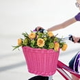 thumbnail image 6 of Kids Bike Handlebar Basket, Imitation Rattan Hand Woven, Stylish Rose Red, Detachable Accessory, Suitable for Children's Bike Handlebars Rose Red, 6 of 9