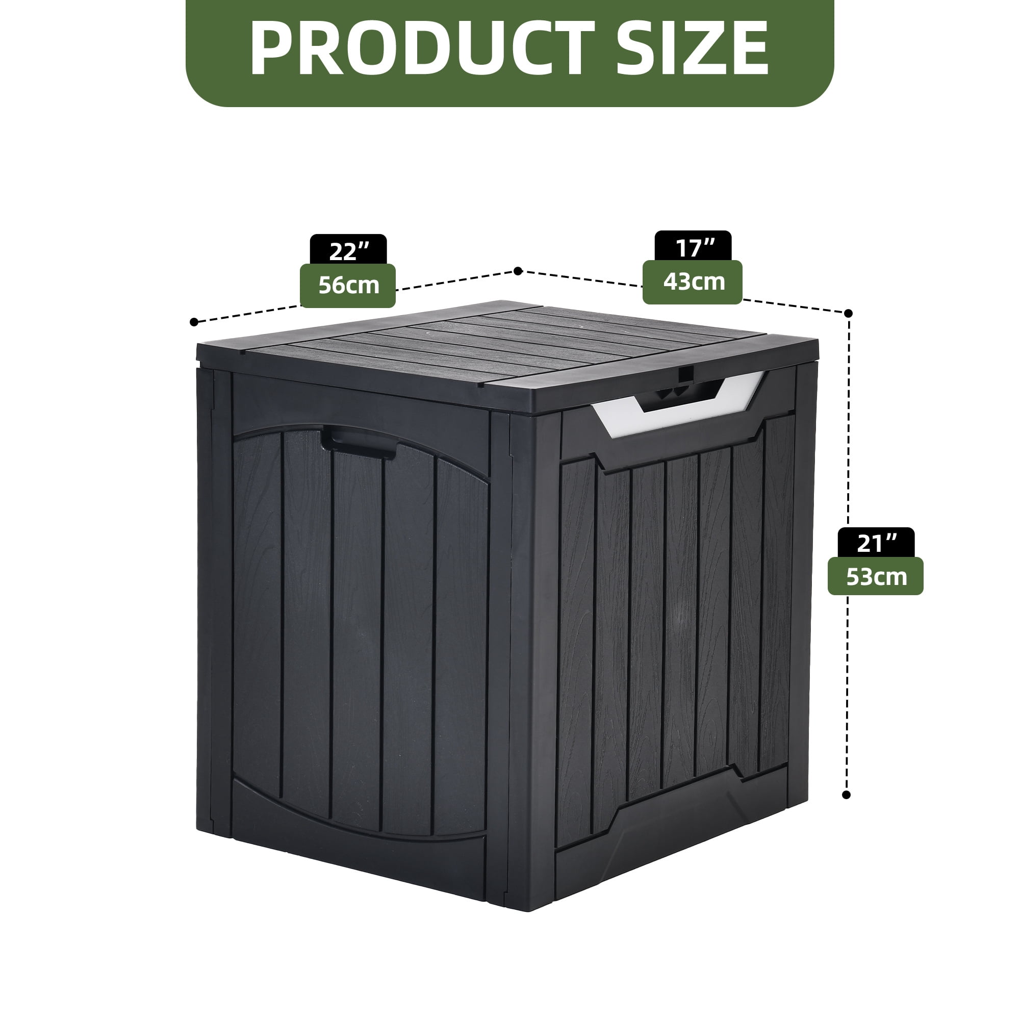 Uforic 2 Pack 31 Gallon Weatherproof Deck Boxes, Lockable Resin Outdoor Storage Bins for Patio Cushions Garden Tools, Black