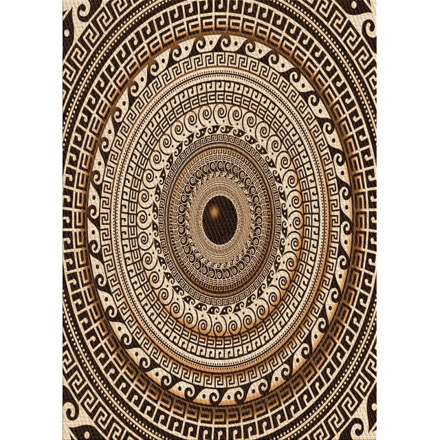 Ahgly Company Tapis d'Intérieur Lavables en Machine, Rectangle de Transition de Nuit Rouge, 8' x 10'