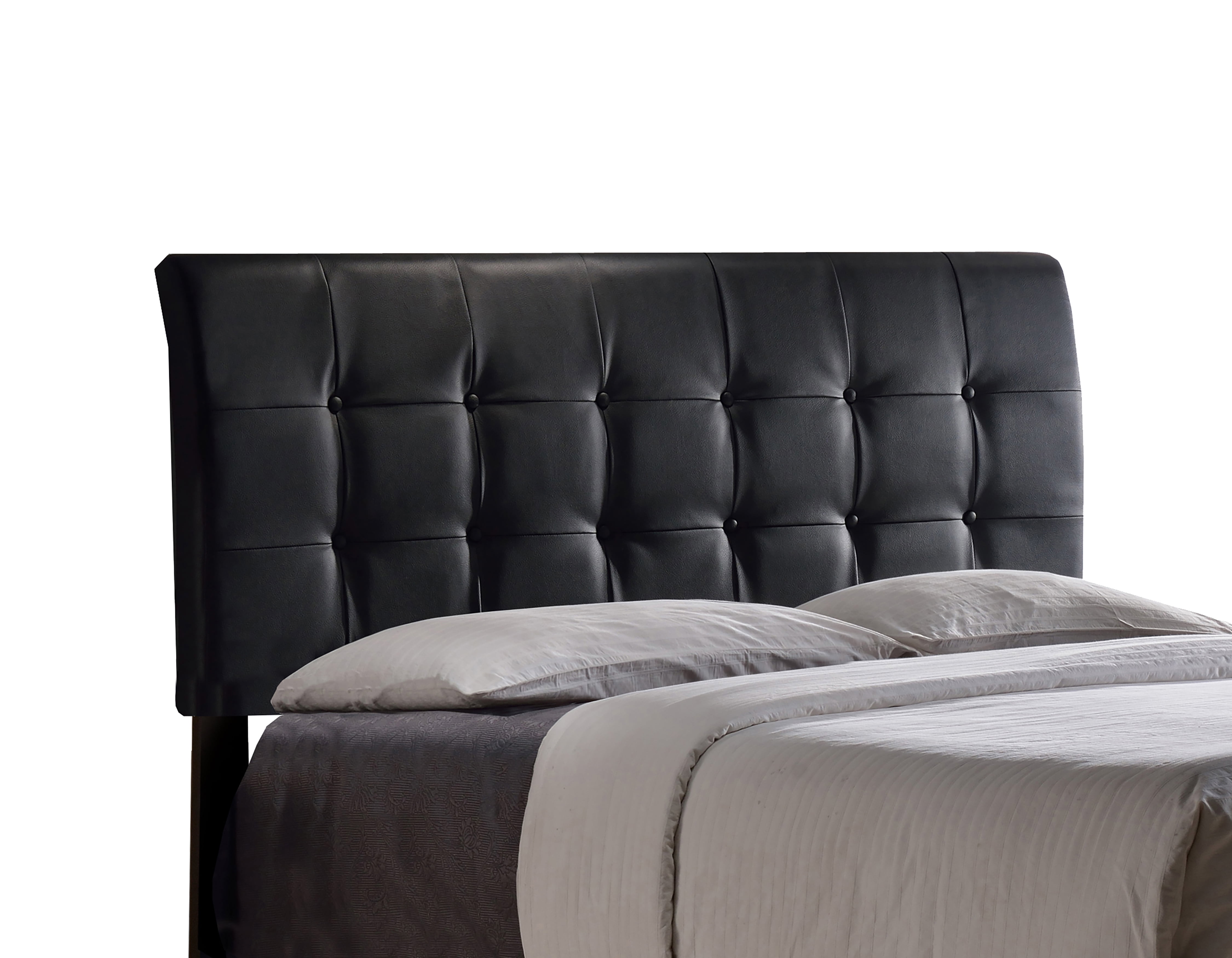 Hilale Furniture Lusso Faux Leather, Leather Studded Headboard