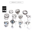 thumbnail image 2 of Fiudx Anillos Bohemios, Elegantes Anillos de Cristal Apilables para Nudillos, Diseño Único de Aleación con Juego de 11 Piezas, Accesorio de Moda para Bodas o Viajes, Regalo Perfecto para Mujeres., 2 of 6