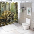 thumbnail image 7 of Orinice  Tropical Turtle Shower Curtain Sets Jungle Forest Animal Bath Curtains Cartoon Bathroom Decor Sets Grommet with Hooks  69x72, 7 of 7
