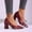 #014-Wine, variant on Roncen Women's Fashion Casual Chunky Heel Slip On Pumps - Sexy Round Toe All-Season Versatile High Heels with Shallow Cut Design for Everyday Wear