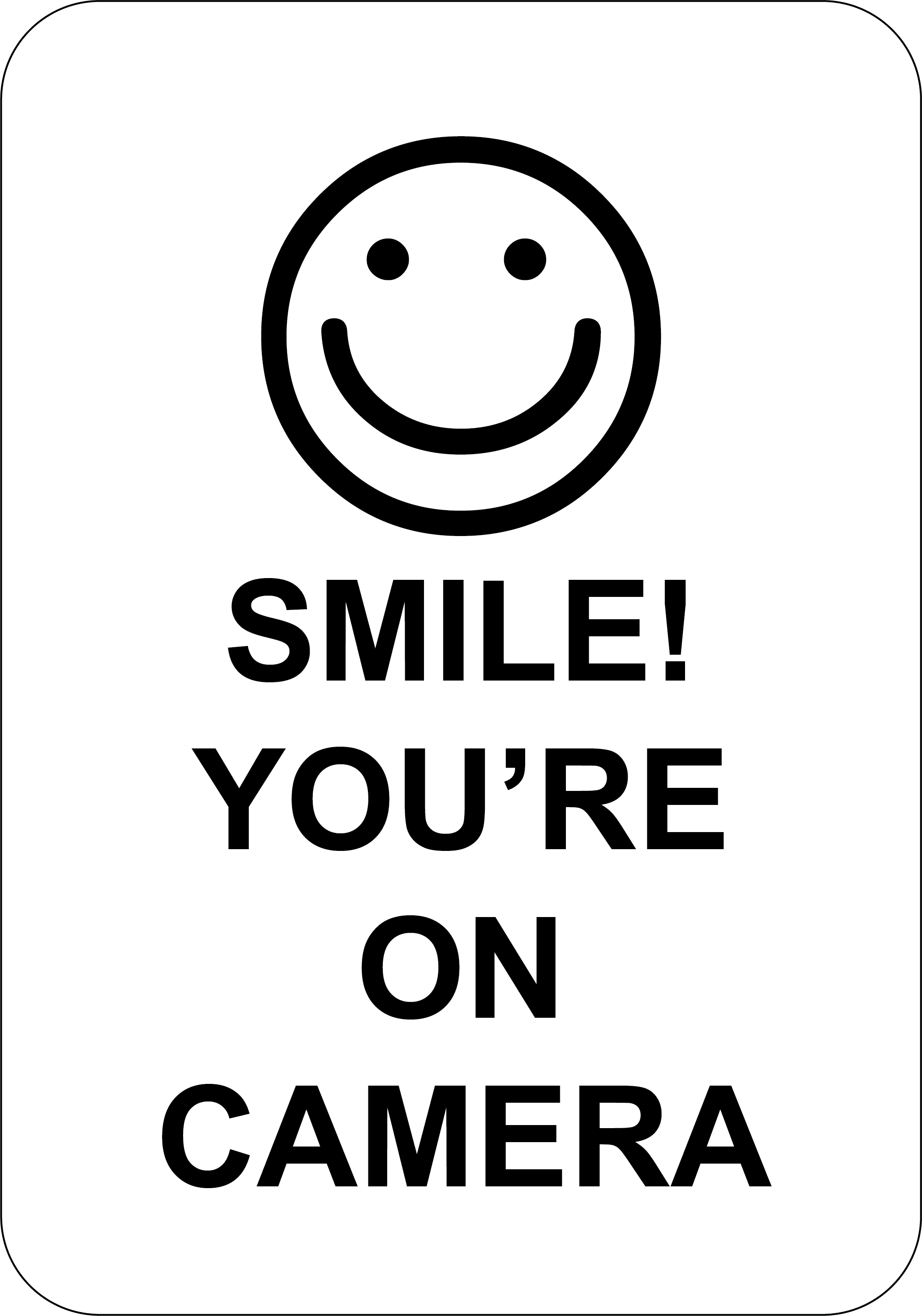 Smile You Re On Camera Sign Printable Free
